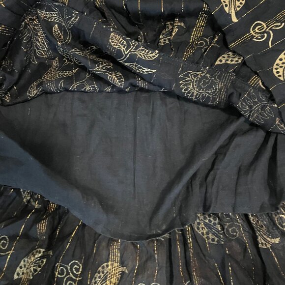 Dress Nado Maxi Skirt Black & Gold. Fully Lined Size L - Picture 6 of 7